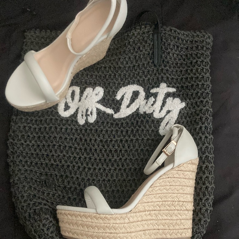 White Wedge Sandals